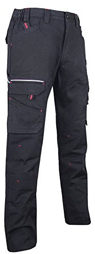 LMA WORKWEAR 1880 - Pantalon de Travail Stretch - 1425 Basalte - Multipoches, Extensible - Idéal BTP, Artisanat - Noir, Size 54 - Entrejambe 83