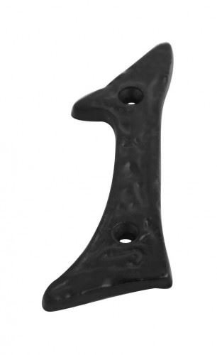 Dzina Door Number Numeral '1' 100mm (4 Inch) Antique Black, Pack of 1