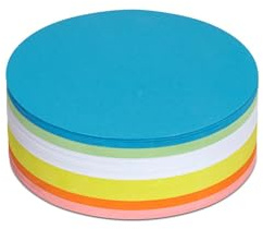 MAUL Moderation Cards White Blue Yellow Green Orange Red Set | round format for lively workshops, blank space for clear ideas, sturdy 150 gsm feel, 250 pieces