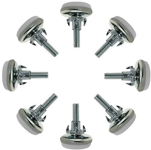 sourcing map 8pcs Pieds de Nivellement Meuble Réglable Pied Réglable Patin de Meuble Jambe Pied de Table Chaise Base Protection Plancher Visser T-écrou M6 x 20 x 30mm