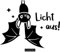 CLICKANDPRINT Aufkleber » Fledermaus Licht Aus!, 20x16,1cm, Schwarz • Wandtattoo/Wandaufkleber/Wandsticker/Wanddeko/Vinyl