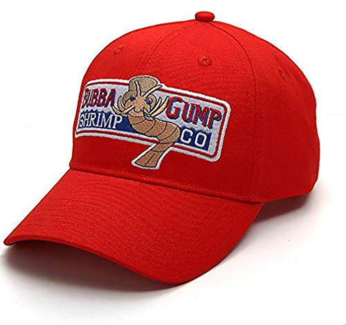 Culer 1pc Baseball Cap Adjustable Bubba Gump Shrimp Baseballmütze Gestickte-Hut-Rennen Kostüm Baseball-Mütze (rot)