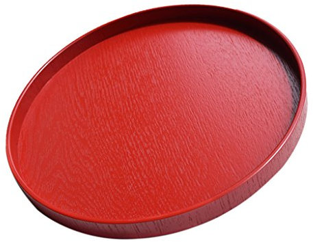 joyMerit Holzschale Rund Dekoschale Dekoteller Rund Dekoplatte Obstteller für Essen, Obst, Kaffee, Tee - rot, 30cm