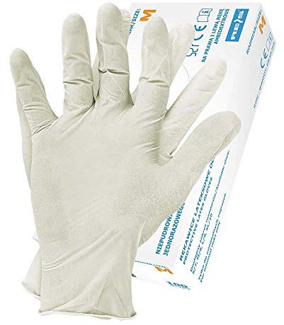 Reis Ralatex-Pf_L - Guantes de látex, talla grande, color blanco