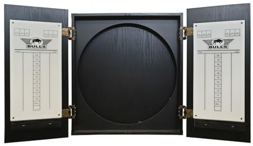 Bull's Darts Deluxe Wooden Dartboard Cabinet - Black