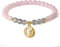COAI Bracelet à Breloques Quartz Rose Labradorite Élastique Femme