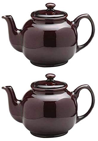 Price & Kensington Traditional Ceramic Tea Serving Teapot 2 Cup Brown (Pack of 2)