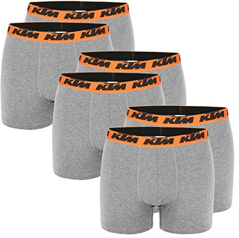 KTM by Freegun Boxershorts für Herren Unterwäsche Pant Men´s Boxer 6 er Pack, Farbe:Dark Grey2, Bekleidungsgröße:XXL