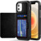 TECHGEAR iPhone 12 Mini Case, Tough Armoured Card Wallet 360 Shock Proof Protective Case Cover with Card Slots Wallet & Stand Compatible with iPhone 12 Mini 5.4 - Black