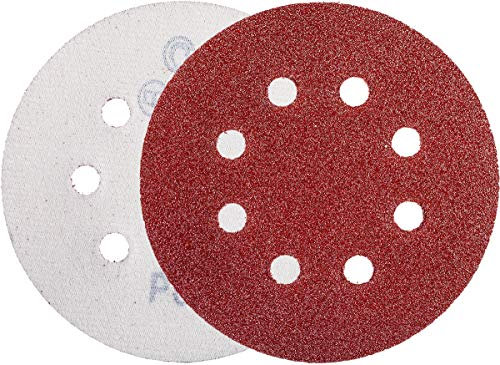 YoiYee Lot de 20 disques de ponçage grain 60, 8 trous, 125 mm crochet et boucle à changement rapide pour ponceuse orbitale aléatoire