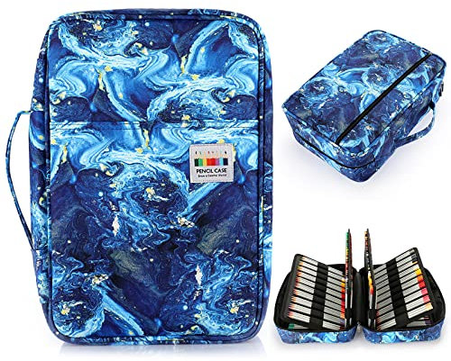 SUMTree 300 Trousse de Crayon Sac à Crayons/Stylos/Feutres pour lécole et Bureau avec Grande Capacité (Bleu)
