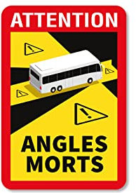 tradercat Angles Morts Aufkleber für Wohnmobil LKW Bus Aufkleber Frankreich für Toter Winkel Warntafel 25 x 17 cm Selbstklebend & Langlebig (3er Set Bus)