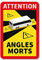 tradercat Angles Morts Aufkleber für Wohnmobil LKW Bus Aufkleber Frankreich für Toter Winkel Warntafel 25 x 17 cm Selbstklebend & Langlebig (3er Set Bus)