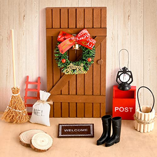 Aohcae Wichteltür Komplettset, 11PCS Weihnachtswichtel Set, Wichtelhaus, DIY Wichtel Deko Saisonale Deko Wichteltür Zubehör Wichteltür für Kinder