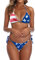 SHERRYLO String Bikini Maillot de Bain pour Femmes Noir Brésilien Chaîne Bikini Maillot De Bain Triangle Haut Maillots De Bain Maillots De Bain, Drapeau américain., M