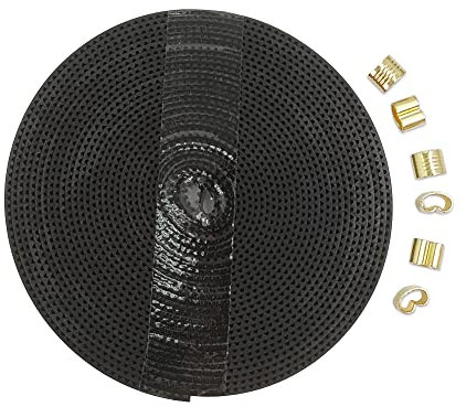 Yeebyee 2GT Open Timing Rubber Belt Länge 5Meter Pitch 2mm Breite 6mm Gummi Fiberglas mit U Form Kupfer Schnalle für CR10/Ender3/Ender5 3D Drucker