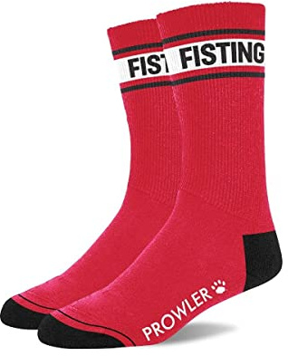 Prowler RED Fisting Socks – Red & Black Crew Socks with Bold Statement Band | Comfortable Cotton Blend, Durable, One Size UK 6–11