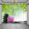 SDOTPMT 107x245cm Spa Thema Fenstervorhang Orchidee Blume Bambus Baum Blatt Kieselstein Steine Zen Wasser Spa Aromatherapie Schiebevorhänge für Schlafzimmer Thermisch isoliert Vorhang, 2 Stücke