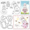 INFUNLY Fröhliche Ostern-Stanzformen Und Transparente Stempel-SetCartoon-HaseGestanztes OstereiTransparente Silikon-Stempel Für KartenherstellungFür DIY-HandwerkScrapbookingOsterkartenherstellung