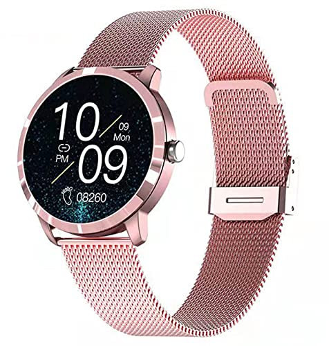 Smart Watch Notizie Push Activity Tracker Promemoria chiamate Monitor Impermeabile Fitness Tracker Orologio con promemoria sedentario Smart Band Calorie Contapassi per donne Grigio argento (oro rosa)