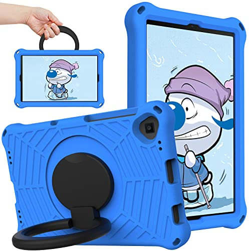 Funda para tablet Lenovo M10 FHD Plus / 2ª generación (10.3 pulgadas) TB-X606 apta para niños, con mango giratorio de 360°, a prueba de golpes, espuma EVA, ligera, patrón de telaraña, color azul