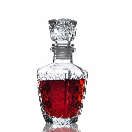 anso Decantatore in vetro cristallo per whisky, dispenser per bottiglie di liquore, vino, vodka (500 ml)