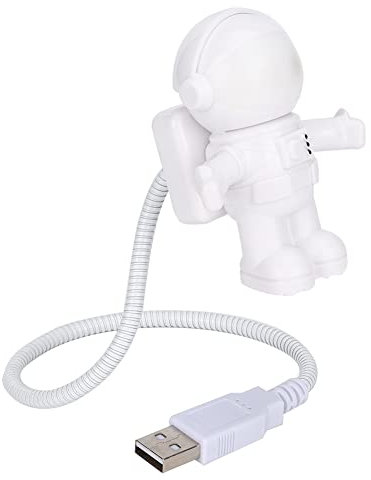 Uadme Luz Astronauta, Mini Creative Spaceman Lámpara LED USB Portatil Luz Nocturna Lámpara Luz Ordenadores Flexible PC Light para Portátil Ordenador PC