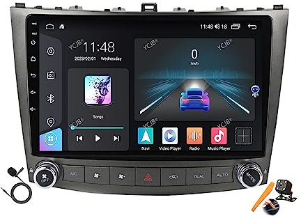 YCJB Android 12.0 Autoradio Stereo Navi für L-EXUS is 2005-2012 Sat GPS Navigation 10 Zoll Touchscreen Multimedia Player FM BT Receiver mit 4G 5G WiFi SWC DSP Carplay,M150s