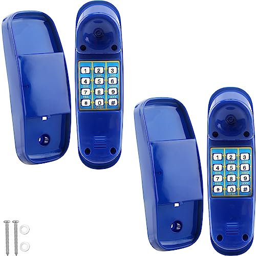 Haconba Lot de 2 jouets de sécurité pour téléphone avec clé numérique pour enfants, aire de jeux extérieurs, cabane dans les arbres, bleu