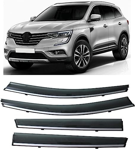HMLTD 4 Stück Autofenster Windabweiser für Renault Koleos 2017 2018 2019 2020 2021, Regenabweiser Fenster visiere Lüftung sabweiser Anklebbare Deflektoren