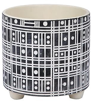 Decorative Aztec Style Small Ceramic Plant Pot Indoor Home House Flower Succulent Cactus Herb Round Planter Cover Holder