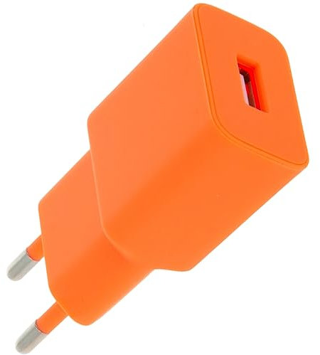 Setty Bloc d'alimentation 1 Chargeur USB 2,4 A Compatible avec Tous Les téléphones Portables, Smartphones, tablettes, UVM, Adaptateur de Charge, Adaptateur de Prise iPhone, Samsung (Orange)