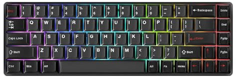 DrunkDeer G65 Rapid Trigger Mechanische Tastatur Magnetschalter Gaming PBT Tastenkappe Verkabelt 65% Größe Kompakt 68 Tasten RGB Ghost Protection Schwarz
