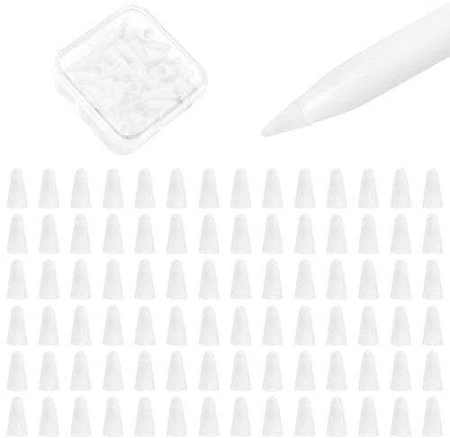Silikon-Stiftspitzenschutz Schutzhülle für Apple Pencil 1/2/pro/USB-C, 100 Stück und 2 Stiftgriffe ipadpencil Non-Slip reduziert Geräuschegeräuschloses