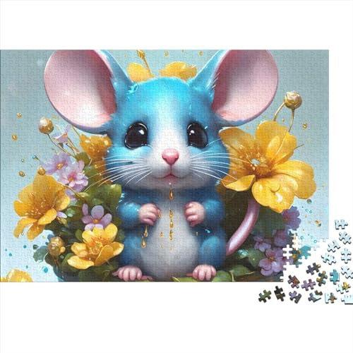 Souris Mignonne pour Adultes, Puzzle Amusant de 1000 pièces, Jeu intellectuel, Jouet Anti-Stress, décoration de la Maison, 1000 pièces (75x50 cm)