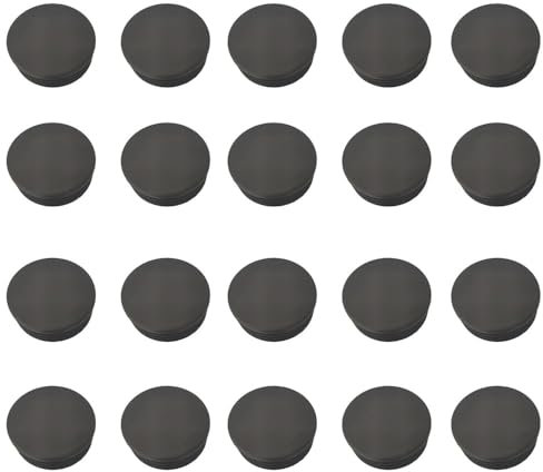 20PCS Round Plastic End Caps 42mm Black Insert Plugs Anti-Slip Plastic Round Tube Plug for Pipe Tables Chairs Desks Beds