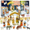 Krippe Adventskalender 24 Tage Weihnachten Countdown Cartoon Harz Krippe Set für Kinder Kinder Adventskalender 2023 2024