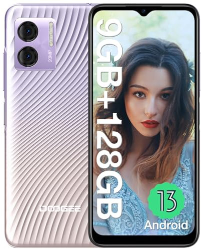 DOOGEE N50S Android 13 Smartphone Ohne Vertrag, 9GB+128GB Speicher/1TB Erweiterbar 6.52 HD+ Display, 4200mAh mit 10W Schnellaufladung Handys, 20MP Kamera, 4G Dual SIM Günstig Handy 2024