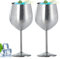 2 Stück Weingläser Aus Edelstahl, Edelstahl Rotweingläser 500ml, Rotweinglas Mit Metallstiel, Bruchsichere Weingläser Weinglas Weinbecher Champagner Gläser Set Für Partys Picknicks Camping(Silber)