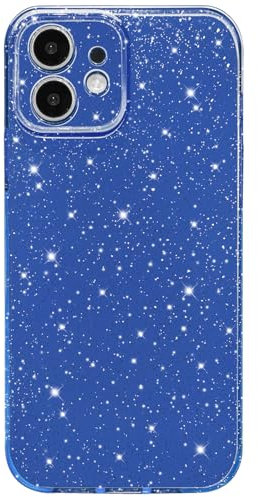 Hython Case for iPhone 11 Case Glitter Cute Sparkly Shiny Bling Sparkle Phone Cases 6.1, Thin Slim Fit Soft TPU Bumper Shockproof Rubber Protective Cover for Women Girls Girly, Dark Blue