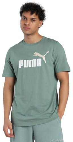 Puma Unisex ESS 2 Color No. 1 Logo Tee T-Shirts, Green Moon,