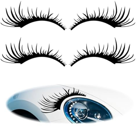QEQSHQO 4 Stück Dekorativer Auto-Styling Aufkleber (Augenbrauen, Scheinwerfer, Wimpern, Leichte, Modifizierter, KöRperaufkleber)