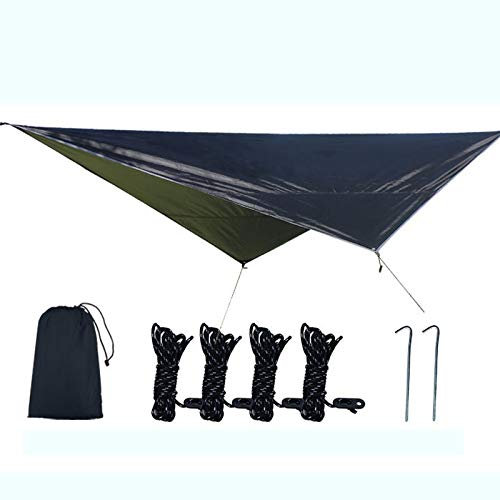 Campingzelt, Outdoor-Sky-Vorhang, multifunktionale Matte, improvisiertes Zelt, Campingbedarf, Wanderzeltstoff (Farbe: Grün) (Schwarz, Einheitsgröße)