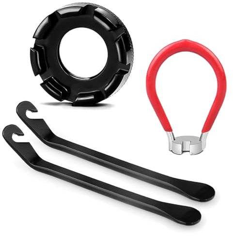 TRKETK 4 Piezas Herramienta de Llave de Radios de Bicicleta, Juego de Tensores para Radios de Bicicleta de Universal 6 en 1 Herramienta para Llanta de Radios Llave de Radios de Bicicleta de Hierro