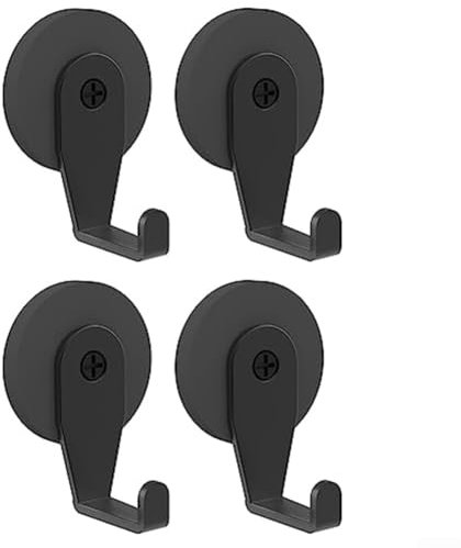 HEBEOT 4PCS Magnetic Grill Hooks Rust-Proof Magnetic Utensil Holder Hooks Grill Accessories Practical Hold For BBQ Tools For Hanging Grill Tools(black)
