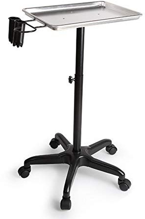 TONFEION Hairdresser Work Trolley, Beauty Trolley On Wheels Hairdressing Trolley Salon Spa Rolling Service Tray Versatile Mobile Trolley, Adjustable Height, for Beauty Spa Tattoo