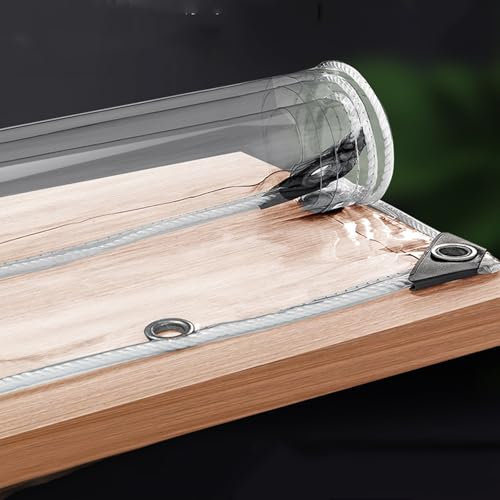 X1NGFU Heavy Duty Clear Water Proof Tarpaulin,0.35mm Thick Transparent Tarpaulin Tarp Cover,Tear Resistant Plastic Sheet Pergola Covers,for Outdoor Home,Customizable (2m x 1m (6.56ft x 3.28ft))
