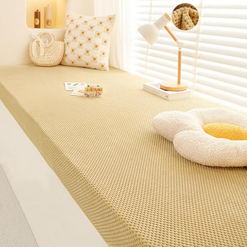 YFHT Benutzerdefinierte Bankkissen Sitzkissen Bank Für Innen Fensterbank Window, Cord Waschbar Sitzpolster Bankauflage, rutschfest Sitzauflagen Für Bänke, Sitzbank Kissen Eckbank Auflage (Khaki)