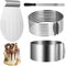 Yuragim Tortenring Set 4tlg, Tortenboden Schneidehilfe+Ø16-30 Tortenring Verstellbar+Tortenmesser Lang+Ø24-30 Tortenheber Edelstahl, Torten Schneidehilfe, Backen Zubehör TortenZubehör für Küche Backen