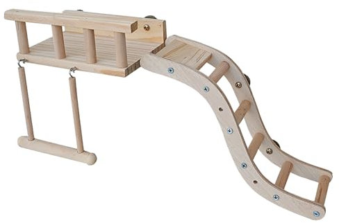 Parco giochi per uccelli, altalena per uccelli con posatoi e scala per pappagalli, parrocchetti e pappagalli